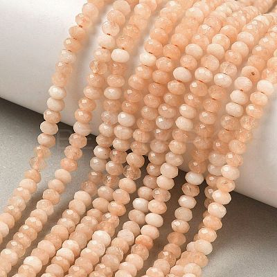 Dyed Natural Malaysia Jade Rondelle Beads Strands G-E316-2x4mm-01-1
