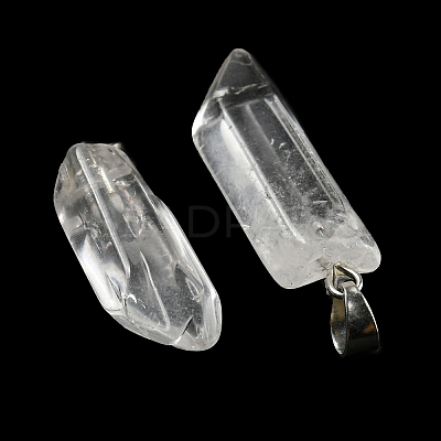 Natural Quartz Crystal Pointed Pendants LS-G-G779-02P-1