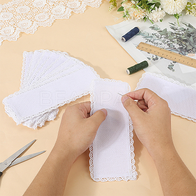10Pcs Linen Aida Cloth Bookmarks for Cross Stitch Making DIY-CY0001-77-1