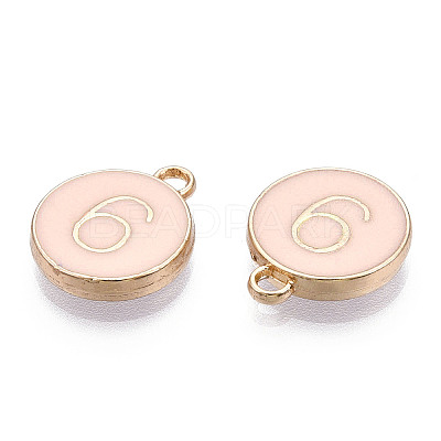 Light Gold Plated Alloy Enamel Charms ENAM-T010-04G-1