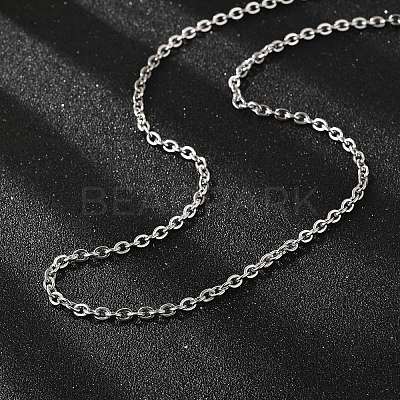 Tarnish Resistant Classic Plain 304 Stainless Steel Mens Womens Cable Chain Necklace Making STAS-P045-03P-1