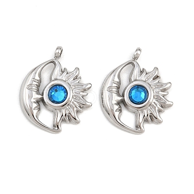 304 Stainless Steel Rhinestone Pendants STAS-Z166-24P-09-1