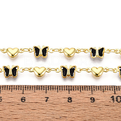 Brass Glass Link Chains CHC-T018-15B-G-1