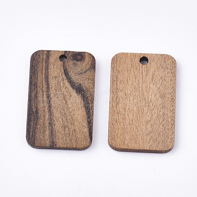 Undyed Walnut Wood Pendants WOOD-T023-05-1