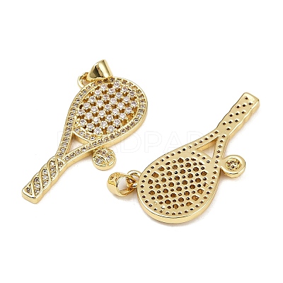 Brass Micro Pave Cubic Zirconia Pendants KK-S526-10G-C-1