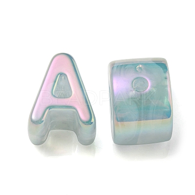 Opaque Rainbow Iridescent Acrylic Beads OACR-P010-23H-1