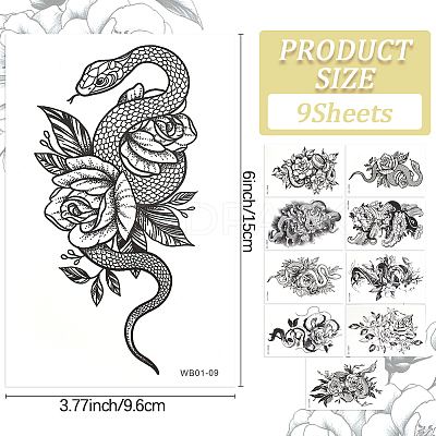 Removable Temporary Water Proof Tattoos Paper Stickers DIY-WH20013-74-1