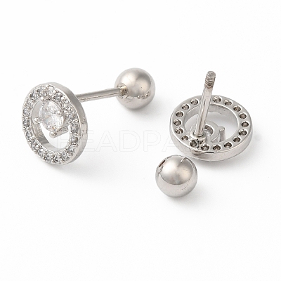 Ring Brass Micro Pave Clear Cubic Zirconia Cartilage Earrings EJEW-L289-02P-05-1