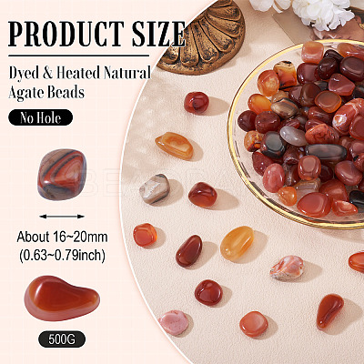 250G Dyed & Heated Natural Agate Beads G-TA0002-73A-1