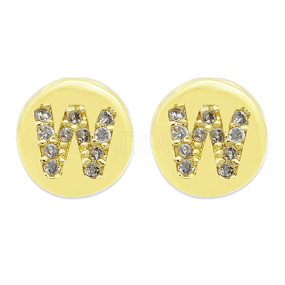 Brass Micro Pave Clear Cubic Zirconia Beads KK-T030-LA843-WX3-1