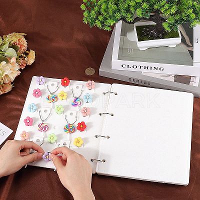 4 Pages Felt Shoe Charms Collection Binder Book AJEW-WH0513-04A-1