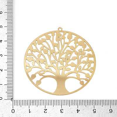 304 Stainless Steel Etched Metal Embellishments Pendants STAS-H236-04G-1