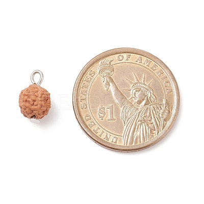 Undyed Natural Rudraksha Charms PALLOY-JF01583-1