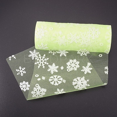 Snowflake Deco Mesh Ribbons OCOR-P010-G10-1