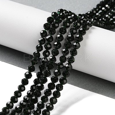 Synthetic Green Goldstone Beads Strands G-A233-A01-02-1