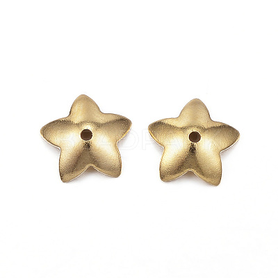 Ion Plating(IP) 304 Stainless Steel Flower Bead Cap X-STAS-G127-05G-1