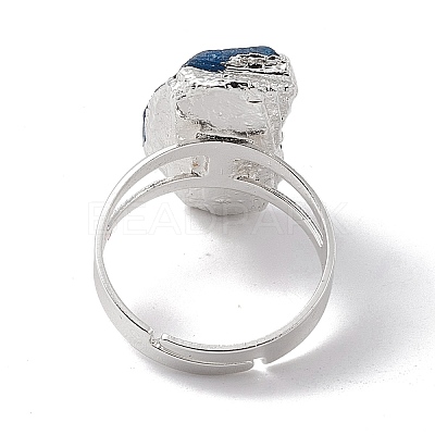 Natural Kyanite/Cyanite/Disthene Irregular Nugget Adjustable Ring RJEW-G269-01S-1