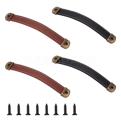 4 Sets 2 Colors PU Leather Drawer Handles DIY-GF0006-73-1