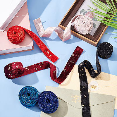 12M 6 Colors Double Face Polyester Velvet Ribbon LCW-AR0001-01-1