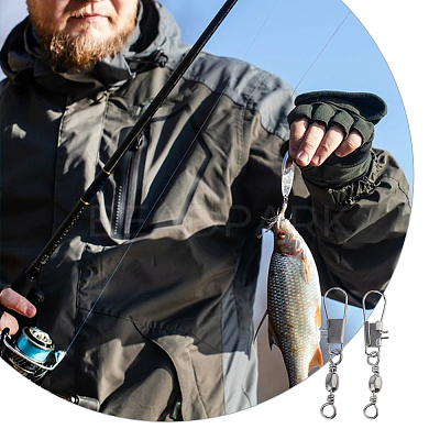 100Pcs Stainless Steel Solid Fishing Swivel Snaps Hook Connector Barrel Bearing FIND-FH0010-59-1