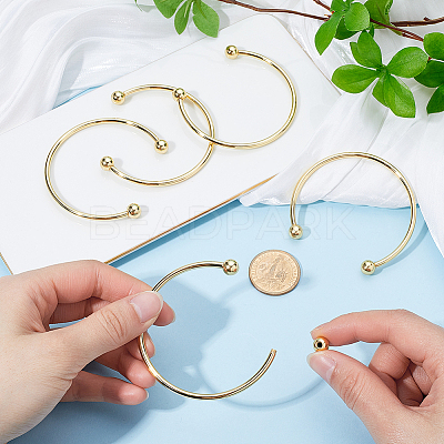 6Pcs Rack Plating Brass Cuff Bangle Making KK-BBC0013-98-1