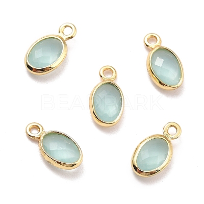 Eco-Friendly Brass with Glass Pendants KK-K268-01M-1