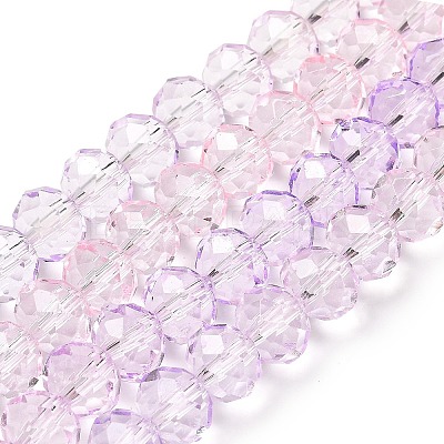 Transparent Painted Glass Beads Strands DGLA-A034-T8mm-A05-1