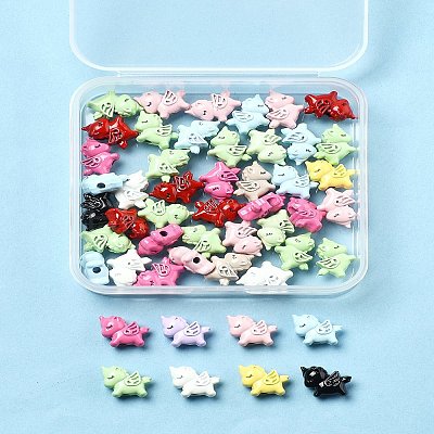 50Pcs Spray Painted Alloy Beads FIND-FS0004-11-1