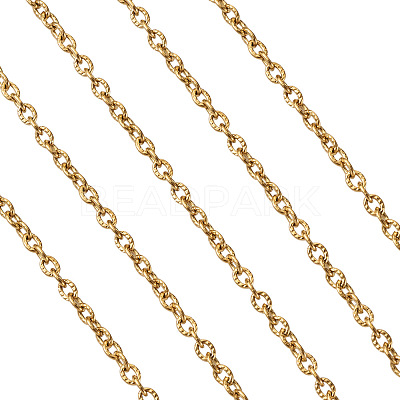 PVD Vacuum Plating 304 Stainless Steel Textured Cable Chains CHS-TA0001-05G-1