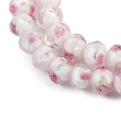 Handmade Gold Sand Lampwork Beads Strands LAMP-R141-10mm-24-1