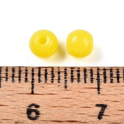 Opaque Solid Color Glass Beads GLAA-N007-4mm-A09-1