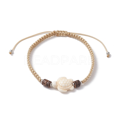 3Pcs 3 Styles Turtle & Starfish Dyed Synthetic Turquoise & Cowrie Shell Braided Bead Bracelet Sets BJEW-JB10281-1