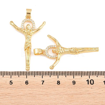 Easter Brass Micro Pave Clear Cubic Zirconia Pendants ZIRC-F148-14J-G-1