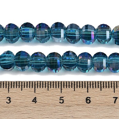 Electroplate Transparent Glass Beads Strands EGLA-B011-08A-HR01-1