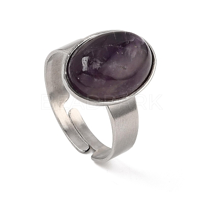 Adjustable 304 Stainless Steel Finger Rings for Women GG-CBA7994-04P-17-1