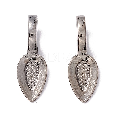 Tibetan Style Alloy Glue-on Flat Pad Bails TIBEP-AB3348Y-B-NF-1