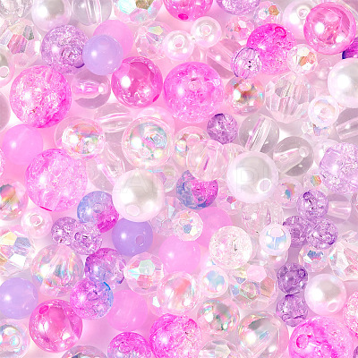 Transparent & Opaque Acrylic Bead OACR-TAC0002-08F-1