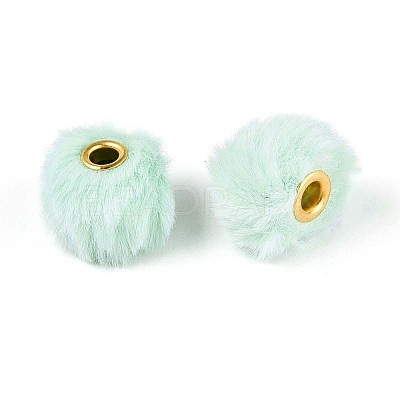 Imitation Rabbit Hair European Beads FIND-WH0126-574R-1
