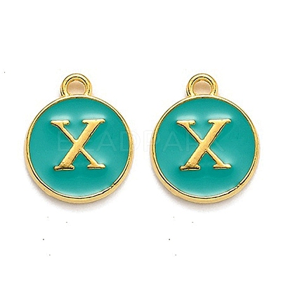 Golden Plated Alloy Enamel Charms X-ENAM-Q437-15X-1