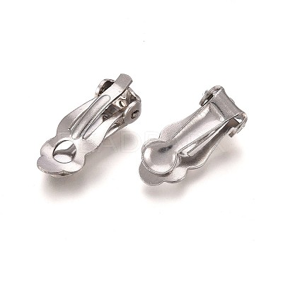 Tarnish Resistant 304 Stainless Steel Clip-On Earrings Findings X-STAS-Q185-01-1