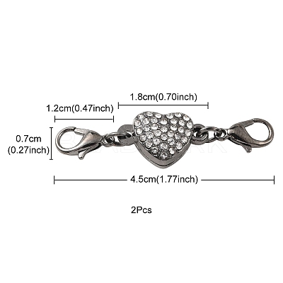 Alloy Crystal Rhinestone Magnetic Clasps ALRI-YW0001-10B-1