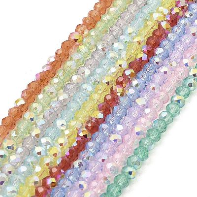 Baking Paint Transparent Glass Beads Strands DGLA-A034-J6mm-B-1