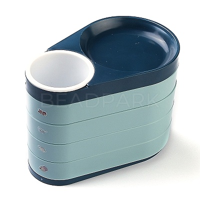Rotatable 4-Layer Plastic Jewelry Storage Box AJEW-I050-01A-1