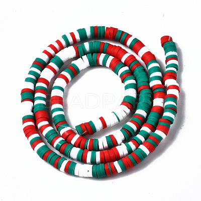 Handmade Polymer Clay Beads Strands CLAY-R089-4mm-091-1