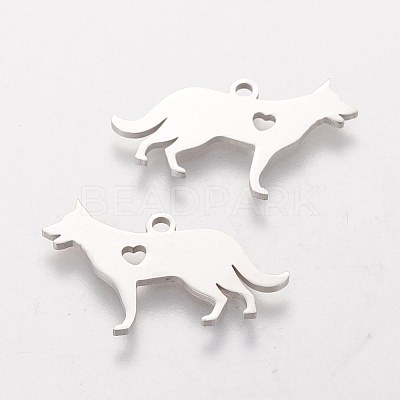 304 Stainless Steel Puppy Pendants STAS-Q201-T439-1