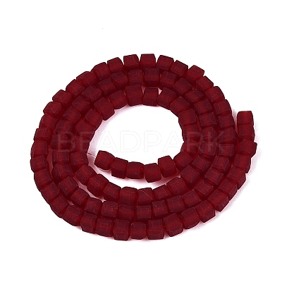Transparent Frosted Glass Beads Strands GLAA-N072-01A-A16-1