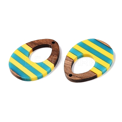Epoxy Resin & Walnut Wood Pendants RESI-N039-121P-1
