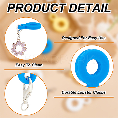 8Pcs 4 Colors Silicone Straw Pendants FIND-GO0003-51-1