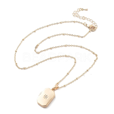 Clear Cubic Zirconia Locket Necklaces LS-NJEW-A036-01B-1