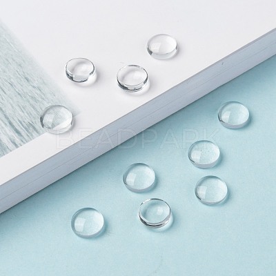 Transparent Glass Cabochons X-GGLA-R026-8mm-1